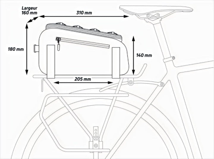 231152 - fahrradträgertasche traveler 40 9l 9 L, 9 L