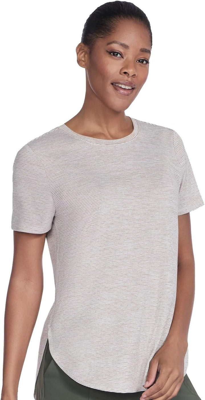Skechers Damen Godri Swift T-Shirt (1er Pack) S Egret/Desert Swift Stripe, S Egret/Desert Swift Stri