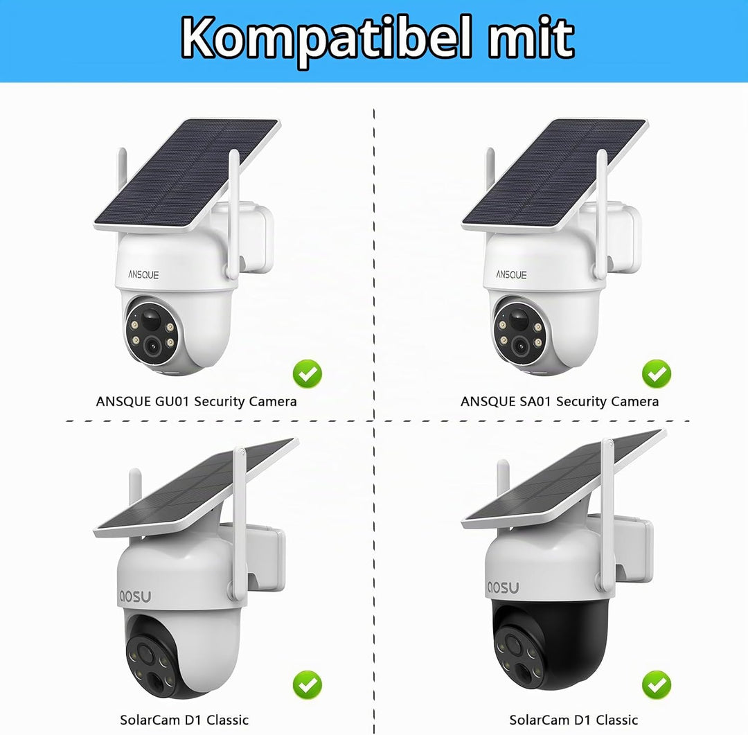Dachrinnenhalterung für AOSU 2K/3MP Überwachungskamera Aussen Solar Akku (SolarCam D1 Classic)(C9C2C