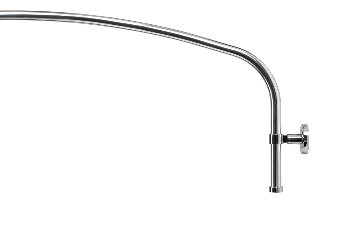 Croydex 1 Duschstange, Messing, Chrome, 22 mm Gebogen Einzelbett, Gebogen Einzelbett