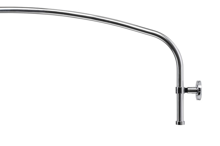 Croydex 1 Duschstange, Messing, Chrome, 22 mm Gebogen Einzelbett, Gebogen Einzelbett