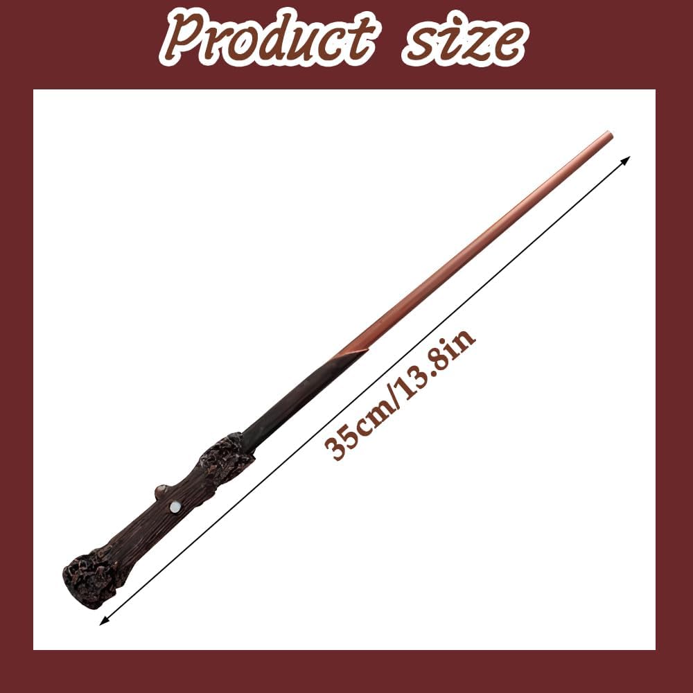 Harry Zauberstab mit Licht, 35CM Elderstab Harry P-Otter Glühen, Zauberstab aus Harz, Magic Wand in