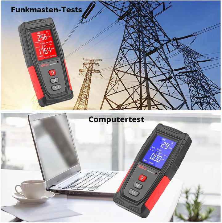 EMF Messgerät, XRCLIF Digitaler Elektromagnetischer Strahlungsdetektor, Handheld EMF Tester für Zuha