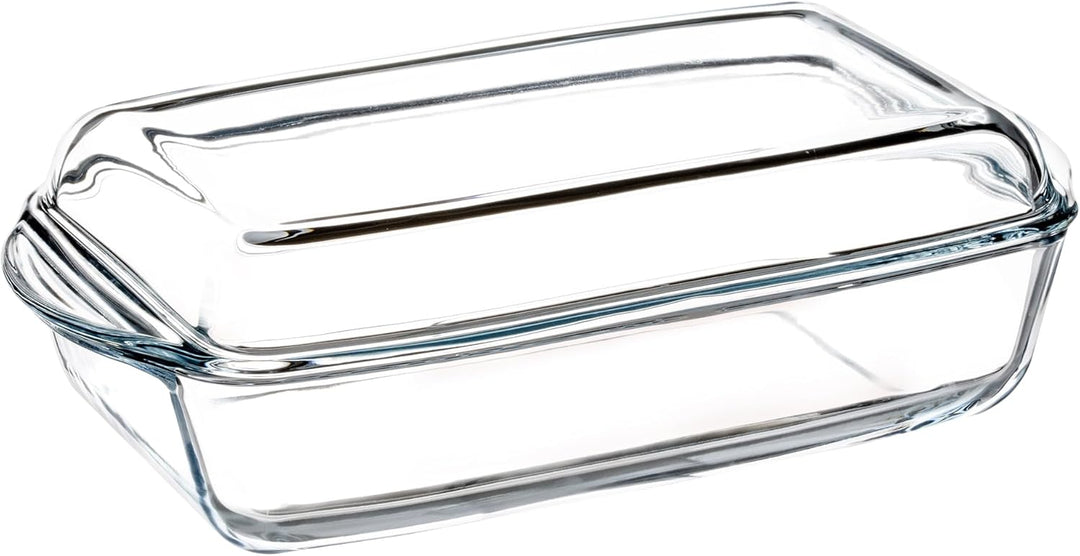 KADAX Auflaufform mit Deckel 3,95L – rechteckige Glasauflaufform, hitzebeständig & feuerfest – Ofenf