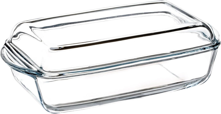 KADAX Auflaufform mit Deckel 3,95L – rechteckige Glasauflaufform, hitzebeständig & feuerfest – Ofenf