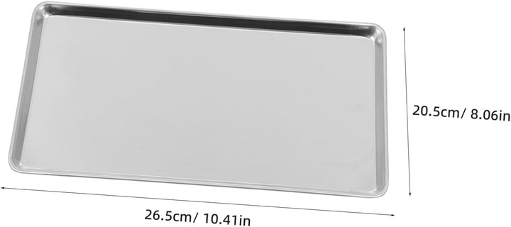 Cabilock Metall Tablett Rechteckig aus Edelstahl Rechteckige Platte Glattkantig Praktisch für Partys