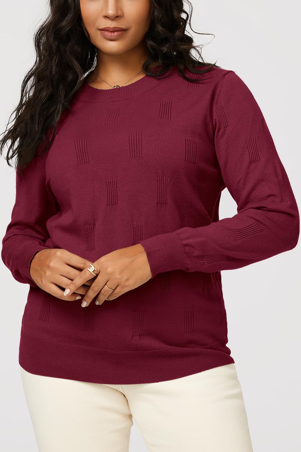 Arach&Cloz Pullover Damen Kurzarm/Langarm Elegant Herbst Winter Strickpullover Rundhals Pulli Sweats