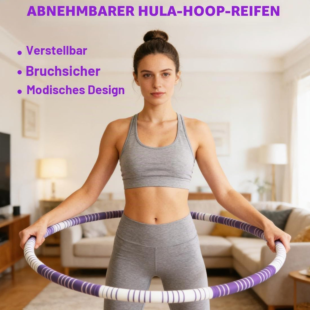 Hula Hoop Reifen Erwachsene, 1,1Kg Hullahub Reifen zum Abnehmen, 93 cm Durchmesser, 8 Segmente Abneh