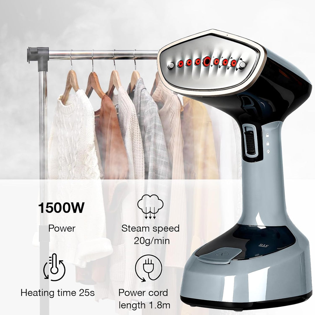 VINATO 1500W Steamer Dampfglätter, Reise Steamer Dampfglätter, 25s schnelles Aufheizen, Dampfbürste