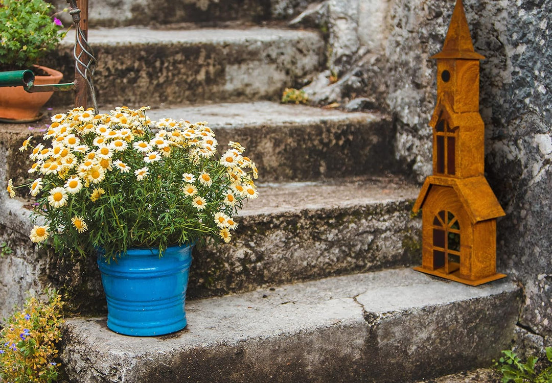 Blümelhuber Kathedrale Deko Skulptur für Garten, Terrasse oder Balkon - Metall Edelrost Garten Deko