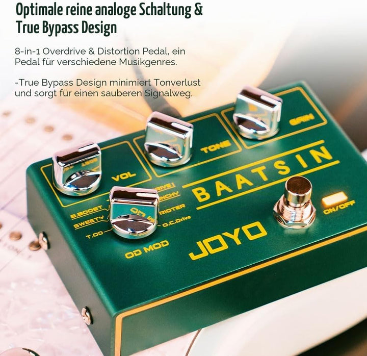 JOYO Pure Analog Overdrive & Distortion Multi Effect Pedal R Series 8 Classic OD/DS Sounds für E-Git