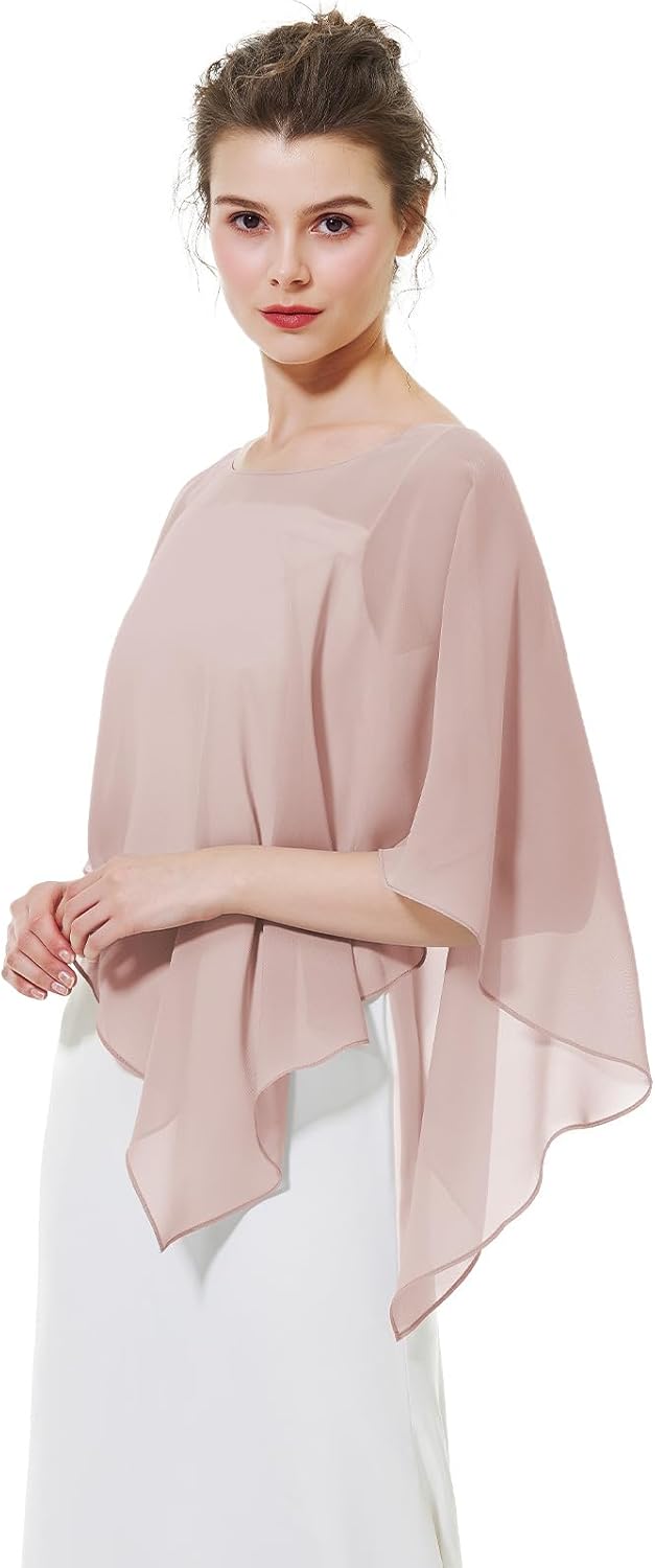 BEAUTELICATE Damen Chiffon Schal Stola Eleganten Cape Umhang für Braut Sommer Hochzeits Festliche Ab