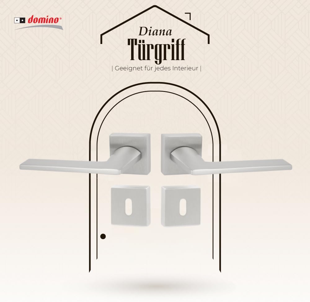 domino Türgriff DIANA-QR M4 BB-Buntbart Drückergarnitur für Zimmertüren Türdrücker-Set Rosetten-Garn