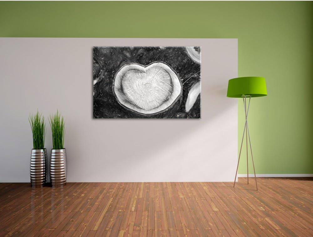 Pixxprint Jahresringe am Baumstamm als Leinwandbild/Grösse: 100x70 / Wandbild/Kunstdruck/fertig besp