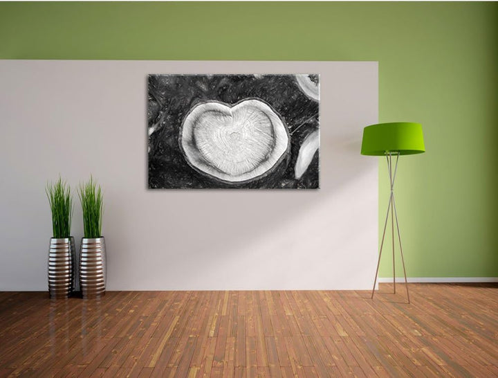 Pixxprint Jahresringe am Baumstamm als Leinwandbild/Grösse: 100x70 / Wandbild/Kunstdruck/fertig besp