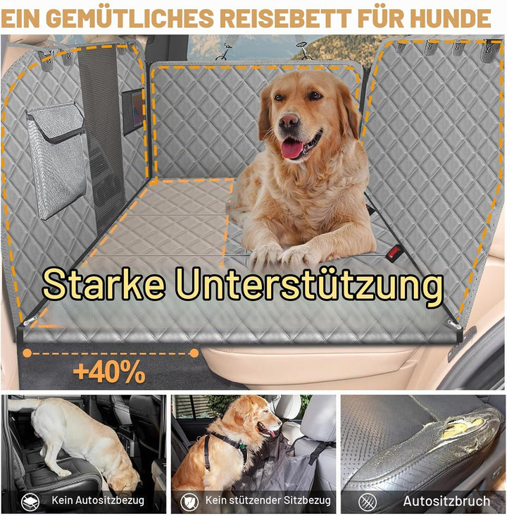 Vinstatin Hundedecke Auto Rückbank,Hundedecke Auto mit Stabiler Hartholzbrett,Auto Hundedecke Rücksi