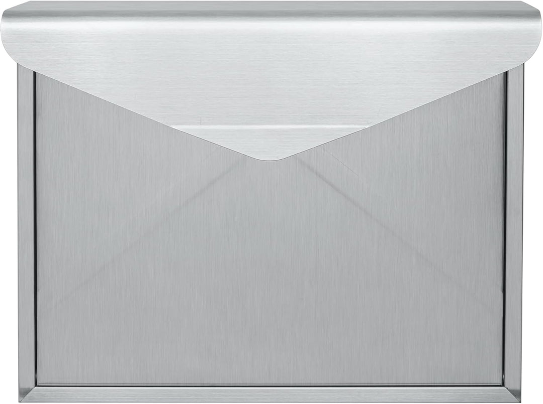 Designer Briefkasten Wandbriefkasten Postkasten ohne Zeitungsrolle Zeitungsfach aus Edelstahl V2A Ro