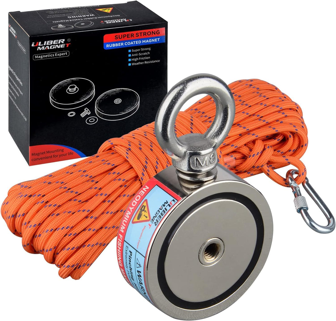 ULIBERMAGNET Super starke doppelseitige Angelmagnete, kombiniert 240KG, Starter Starter-Set mit Neod