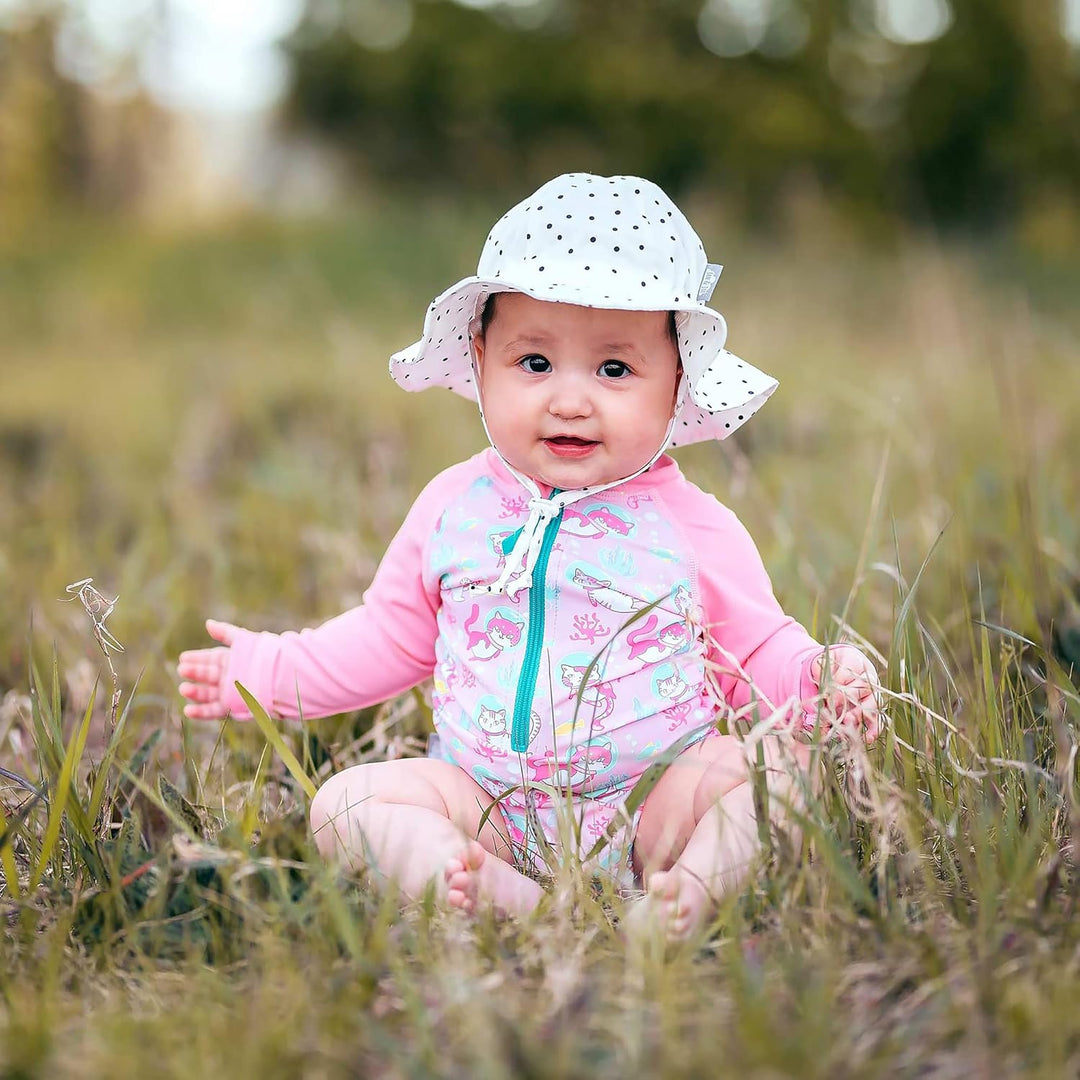 Jan &amp; Jul Grow-with-Me Baumwoll-Flapper Sonnenhut für Babys und Kinder 5-12 Jahre Punkte, 5-12 Jahre