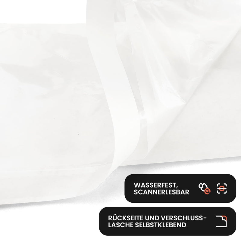 Netuno 500 transparente selbstklebende Lieferscheintaschen DIN C5 24 x 18,1 cm Dokumententaschen für