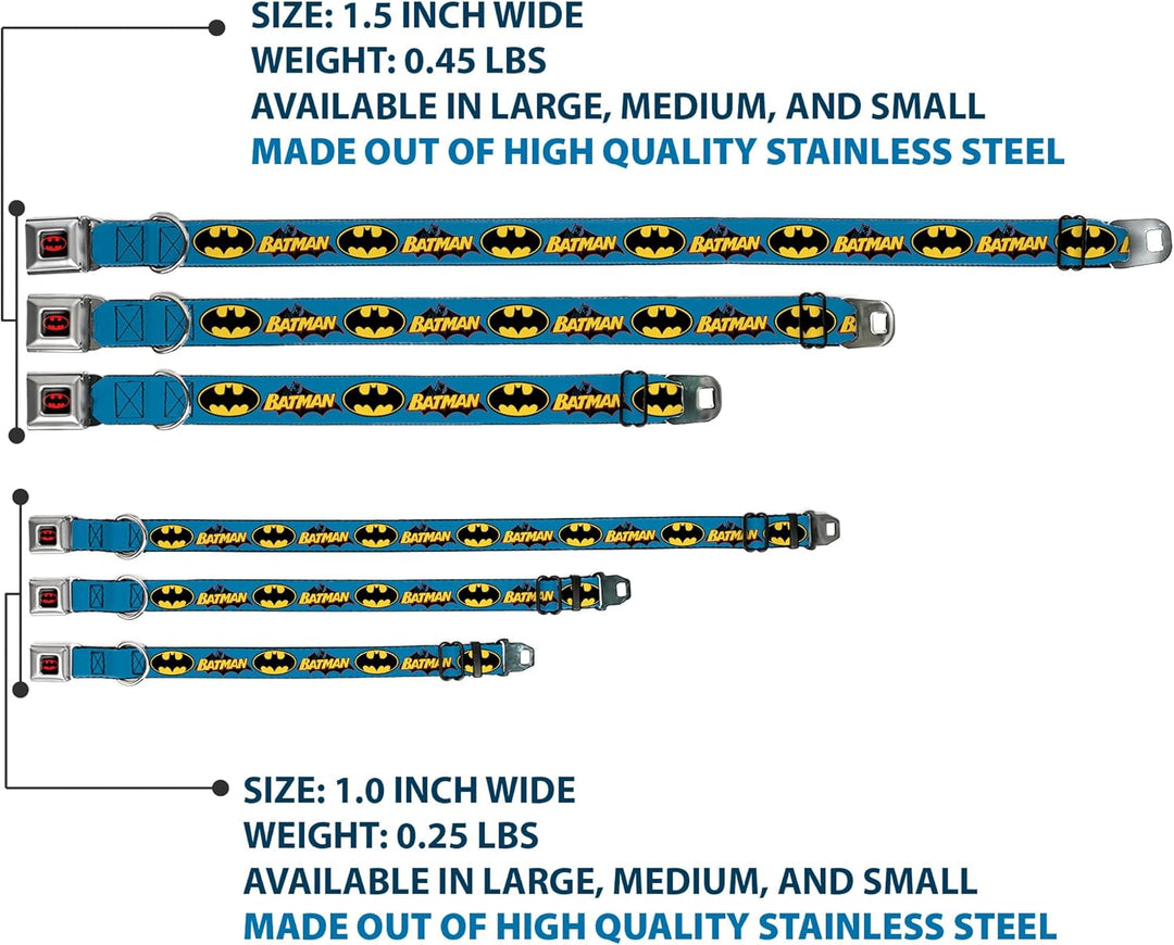 Buckle-Down BMC Batman schwarz/gelb Hund Halsband L - Fits 15-26" - 1.0" Wide, L - Fits 15-26" - 1.0