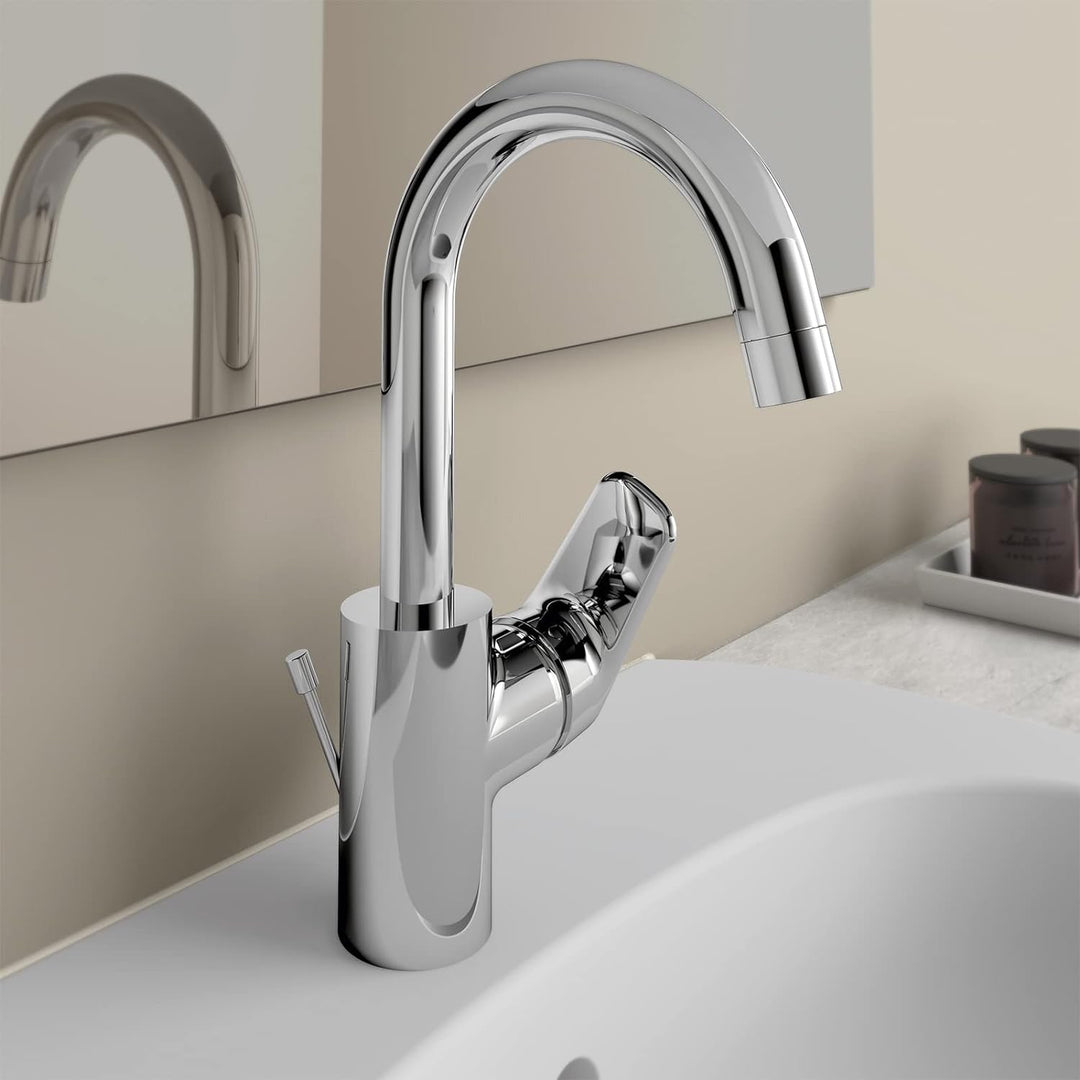 Ideal Standard B1716AA Ceraflex Waschtischarmatur hoher Auslauf mit Zugknopf-Ablaufgarnitur hoher Au
