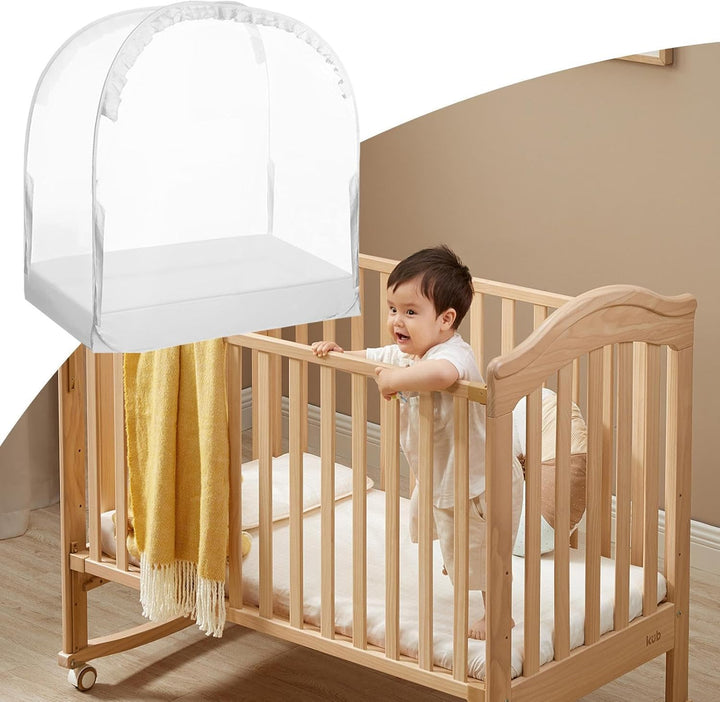 Kinderbett-Abdeckung, atmungsaktiver Netz-Bettschutz, Sicherheitsbarriere, 70 x 130 x 140 cm, hält d