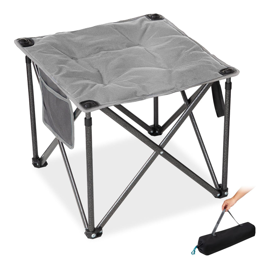FUNDANGO Campinghocker faltbar Outdoor Camping Hocker zusammenklappbar mit Tragetasche, Grau