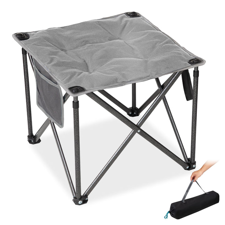 FUNDANGO Campinghocker faltbar Outdoor Camping Hocker zusammenklappbar mit Tragetasche, Grau