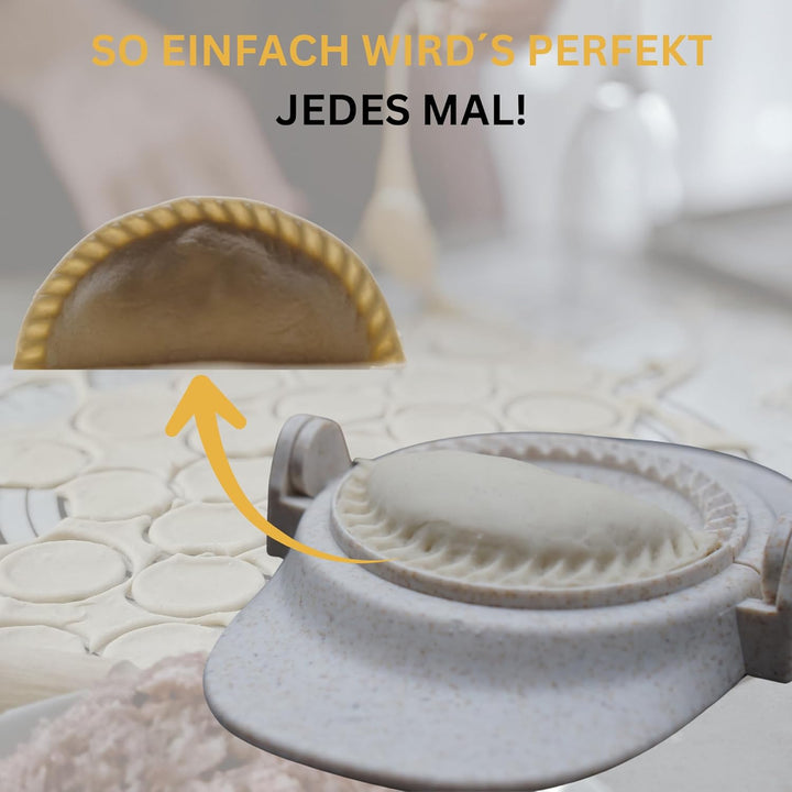 Bergduft Dumpling Maker Set 7-teilig – Teigtaschenformer & Ravioli Former aus Kunststoff mit Edelsta
