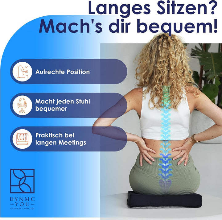 DYNMC you Keilkissen Stuhl - Test SEHR GUT - Sitzkissen Stuhl - Mit Physiotherapeuten Entwickelt - E