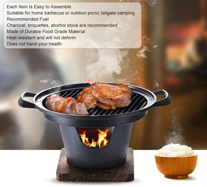 Barbecue-Grill, Mini-Hibachi-Grill, kleiner Tischgrill, verhindert das Anhaften, einfache Reinigung,