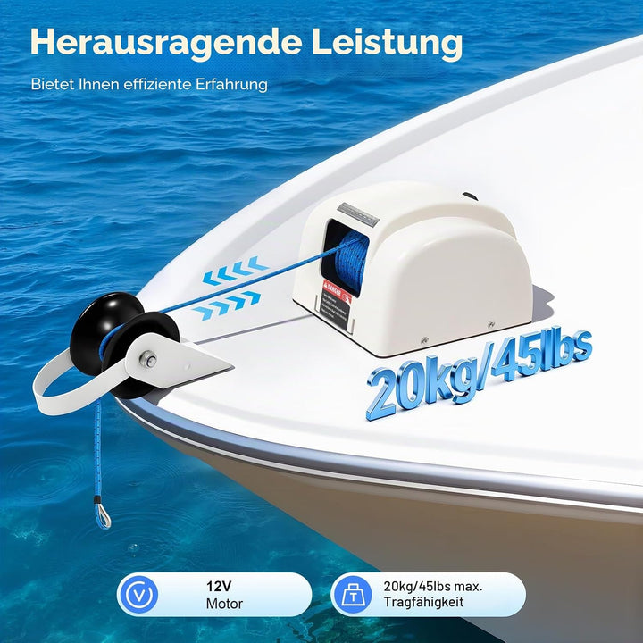 LENJKYYO Elektrische Ankerwinde Seilwinde für Boote mit drahtloser Fernbedienung Marine Salzwasser 2
