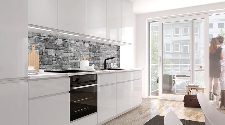 StickerProfis Küchenrückwand selbstklebend Glasoptik - GRANITSTEIN - 1.8mm, Versteift, alle Untergrü