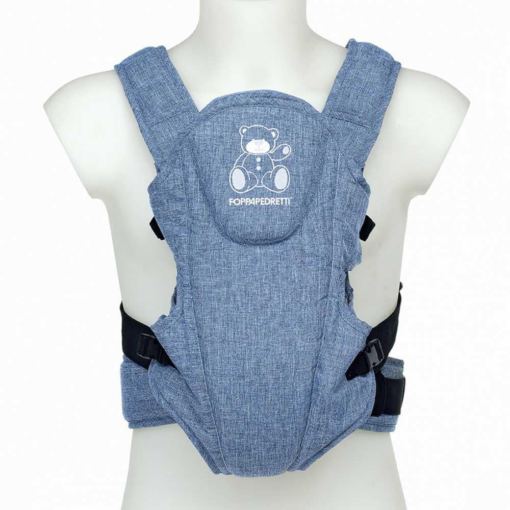 Foppapedretti Babytrage, für Kinder von 3,5 bis 9 kg, Jeans Blau 1 UnitࠨConfezione da 1), Blau 1 Uni