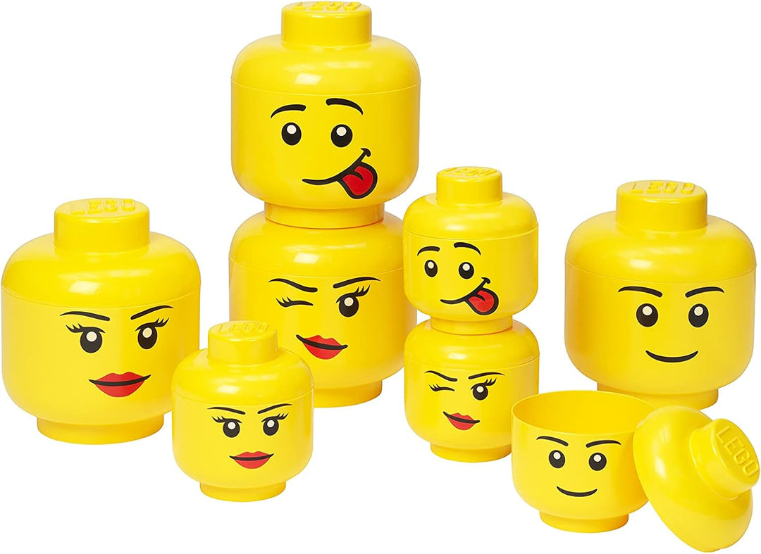 Room Copenhagen Iconic Storage Head Large Stackable Storage Box 8,5 L Yellow Happy Girl Happy Girl L