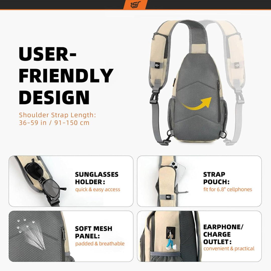 SKYSPER Brusttasche Leichte Sling Bag Herren Klein Schulter Rucksäcke Wasserfest Crossbody Pack Umhä