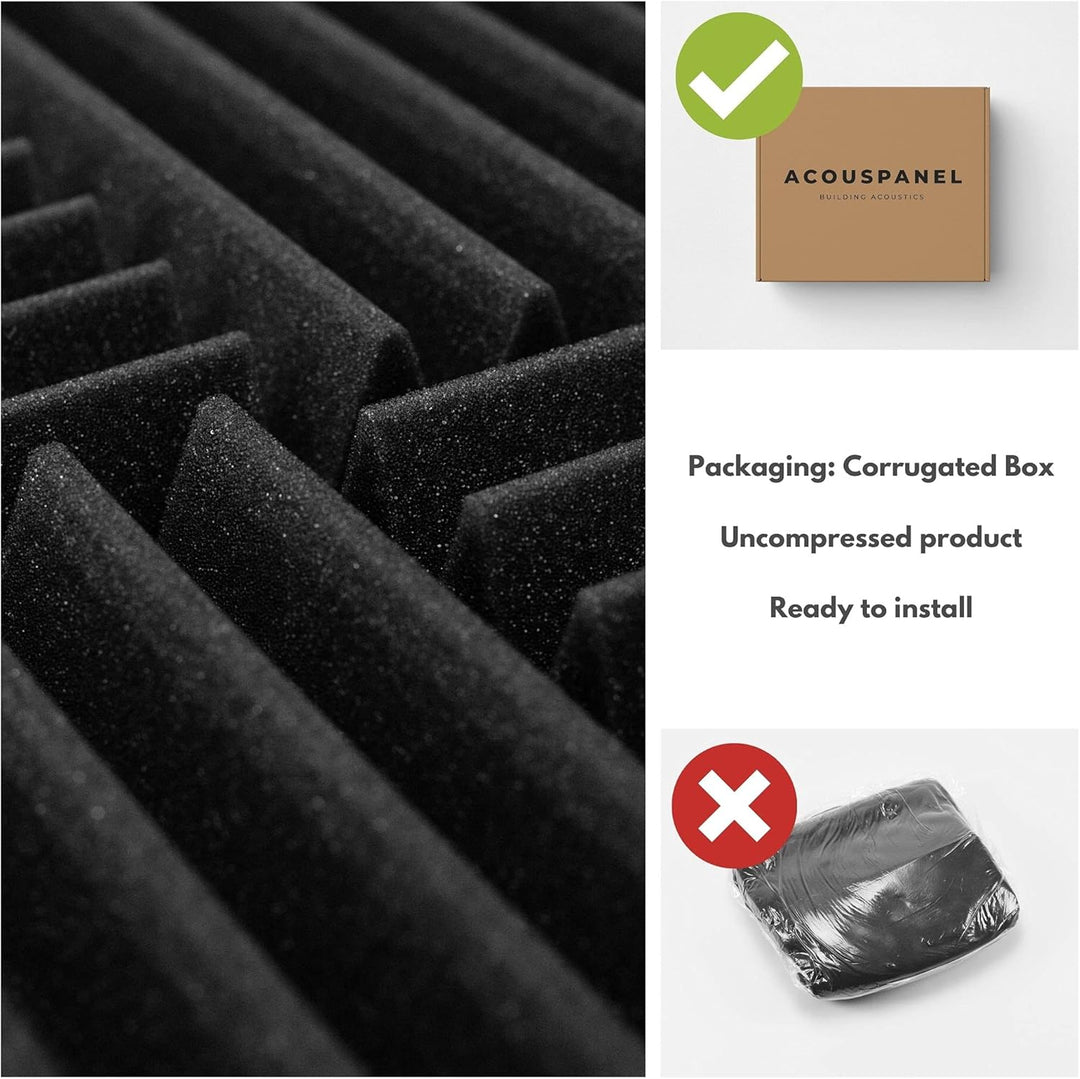 AcousPanel Akustikschaumstoff Schaumstoffplatten Acoustic Foam Schallabsorber Anthrazitgrau (30x30x5