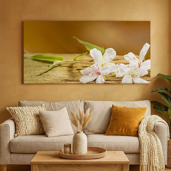 Wandbilder Dekoration Wohnzimmer Asien spa bambus blume Panorama Bilder auf Leinwand 120x50cm Leinwa