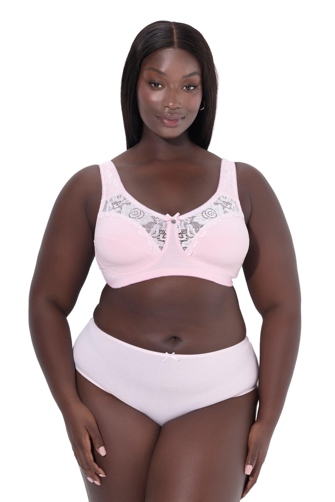 Ulla Popken Damen grosse Grössen Übergrössen Plus Size Entlastungs-BH, Spitze, ohne Bügel 800619 85C
