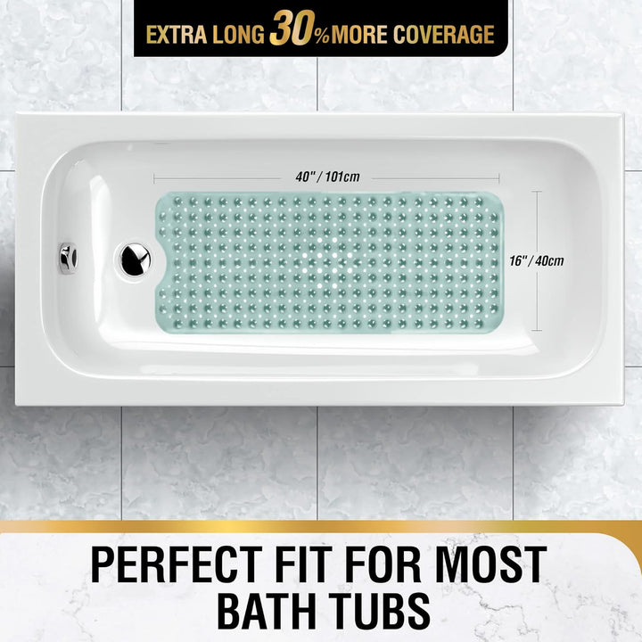 HITSLAM Badewannenmatte rutschfest, 101 x 40cm Extra Lange Antirutschmatte Badewanne, Duschmatte rut