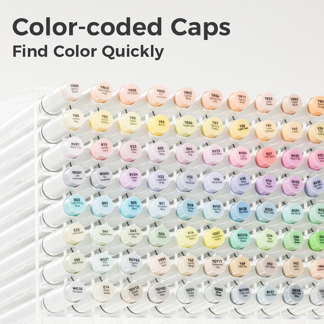 Ohuhu Marker Stifte Pastel mit 96 Farben, doppelseitige Farbspitze Brush Marker für Entwürfe und Com