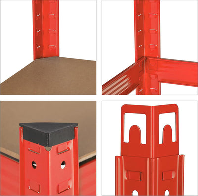 Relaxdays Schwerlastregal zum Stecken, Traglast: 875 kg, 5 Ebenen, Keller & Garage, Stahl, HxBxT: 15