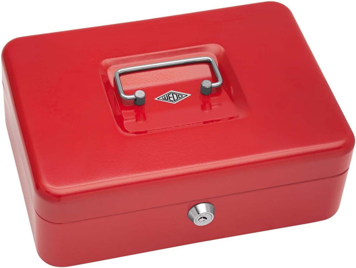 Wedo 145302H Geldkassette (aus pulverbeschichtetem Stahl, versenkbarer Griff, Geldnoten- und Belegek