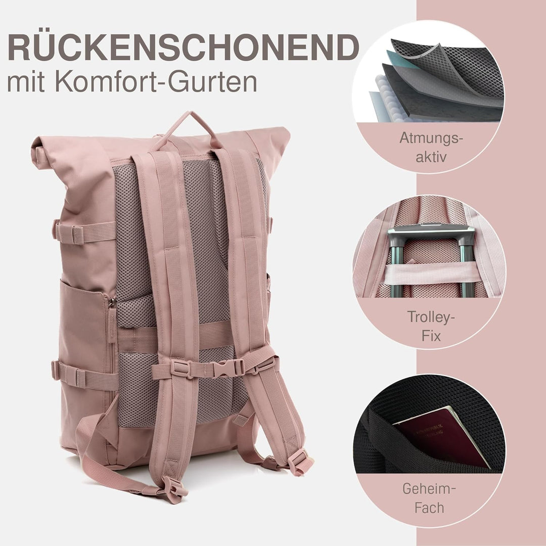 SONS OF ALOHA Rucksack KANE Roll-Top Kurierrucksack XL gross - PET recycelt, wasserabweisend - Wande