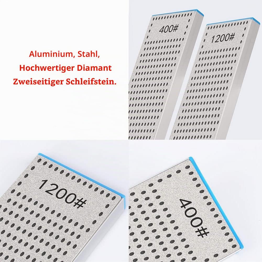 Obluesky Diamant-Abflachungsstein Knetplatte doppelseitig (400 & 1200) Körnung Diamant-Schleifplatte