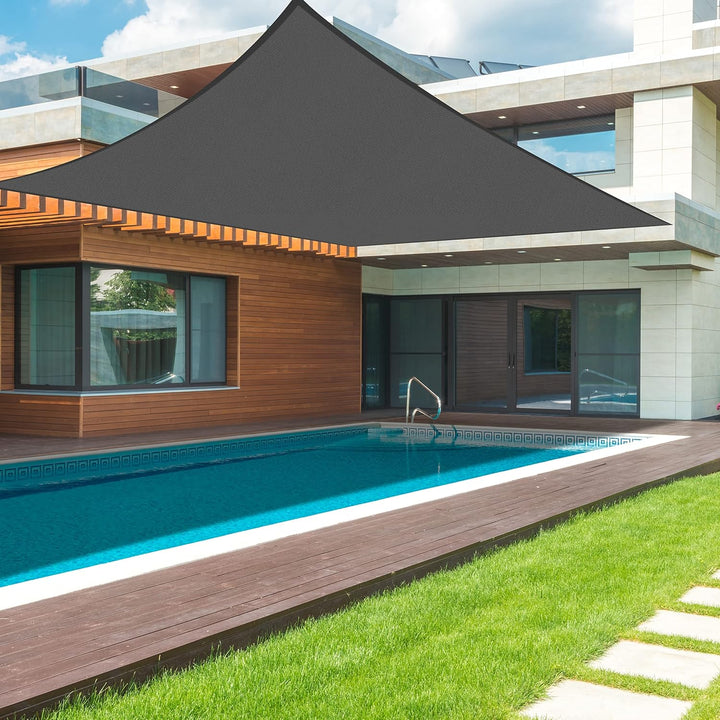 Sunnylaxx 4x4m Sonnensegel Quadrat, Wasserdicht Sonnenschutz Sunsegel Color Anthrazit, 95% UV-Schutz