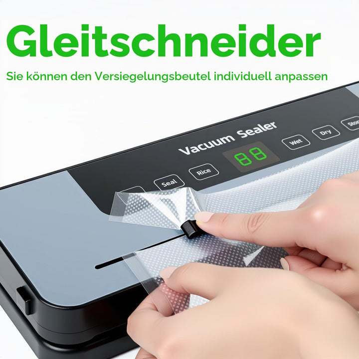 Vakuumiergerät, 6 in1 Vakuumierer mit 50 Vakuumbeuteln, Versiegelungsgerät für Frische, Trockene Leb