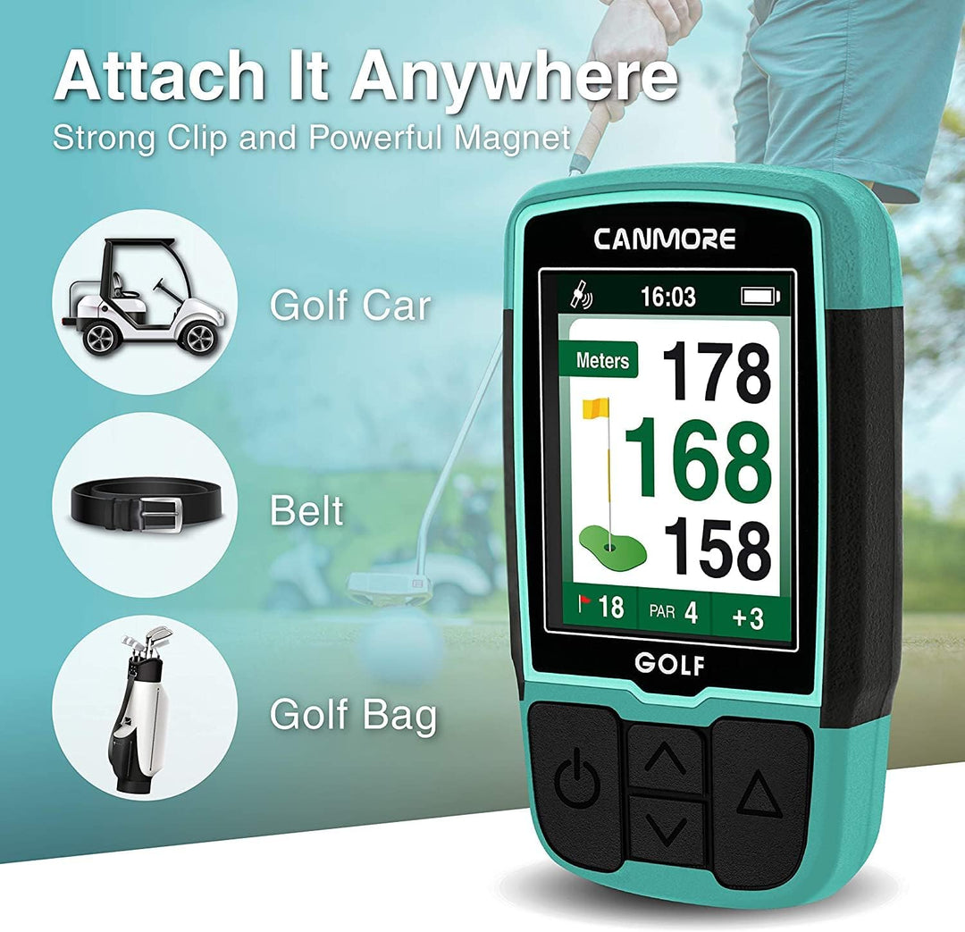 Canmore HG200 Golf-GPS – Wasserdichtes 2-Zoll-Vollfarbdisplay mit über 41.000 wichtigen Golfplatzdat