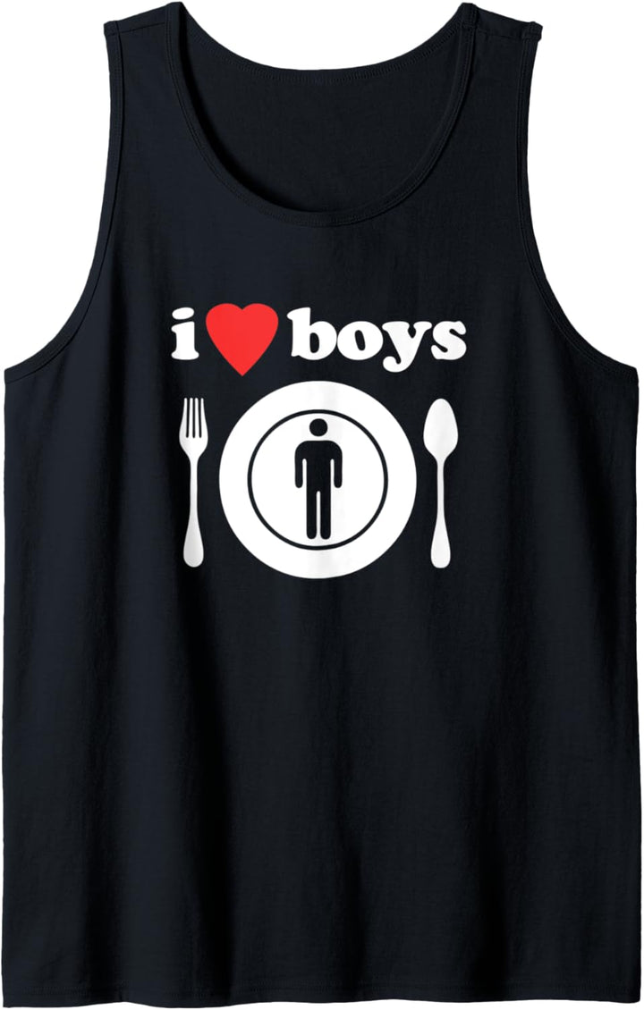 I Love Boys T-Shirt Lustig Spruch sarkastisch Neuheit Cool Cute Tank Top